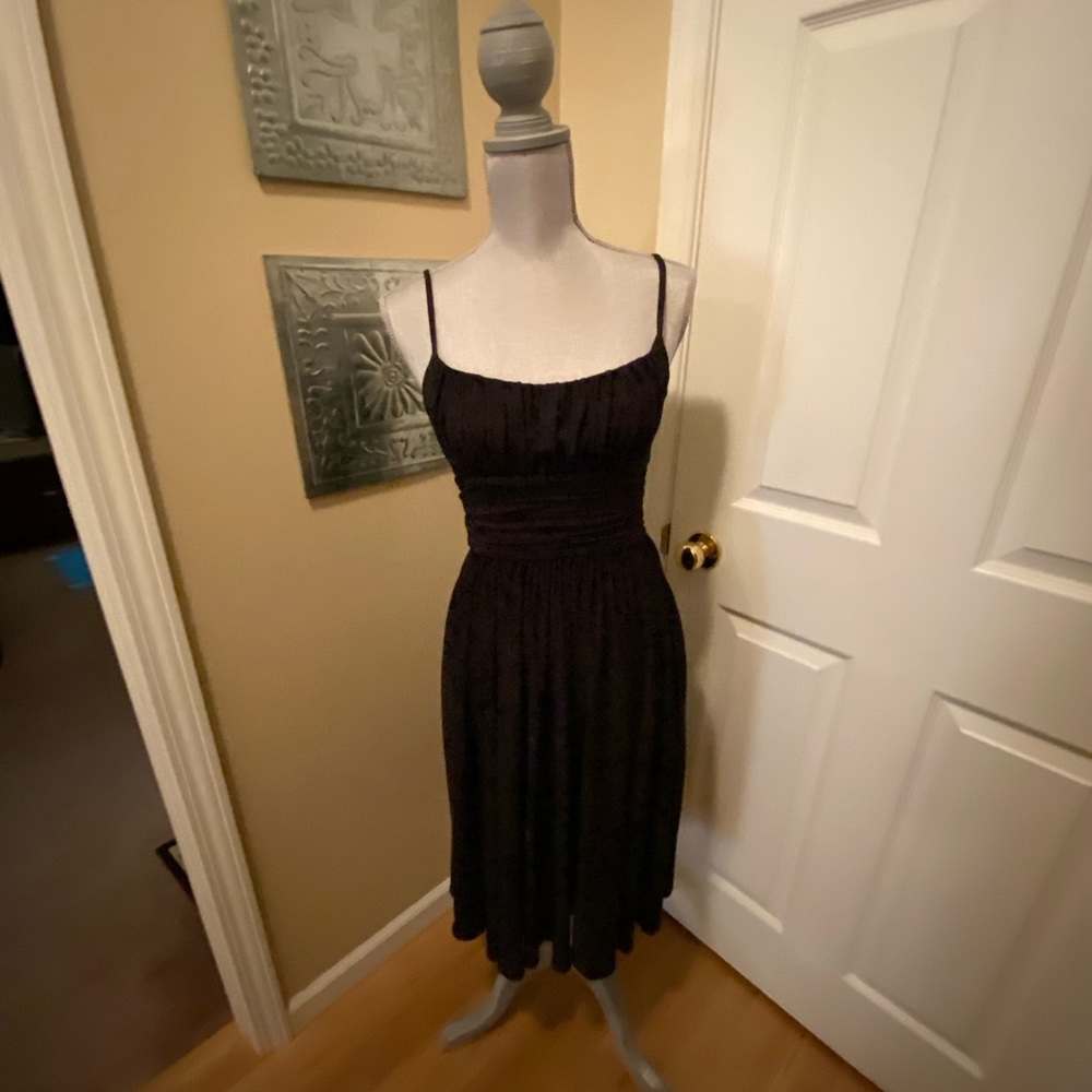 Black Sleeveless Spaghetti Strap Midi Sundress
